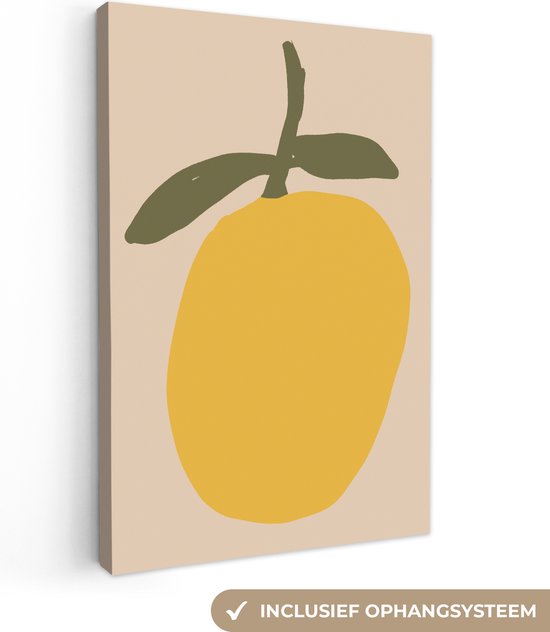 Canvas schilderij 40x60 cm - Wanddecoratie Fruit - Abstracte kunst - Modern - Muurdecoratie woonkamer - Kamer decoratie modern - Abstracte schilderijen