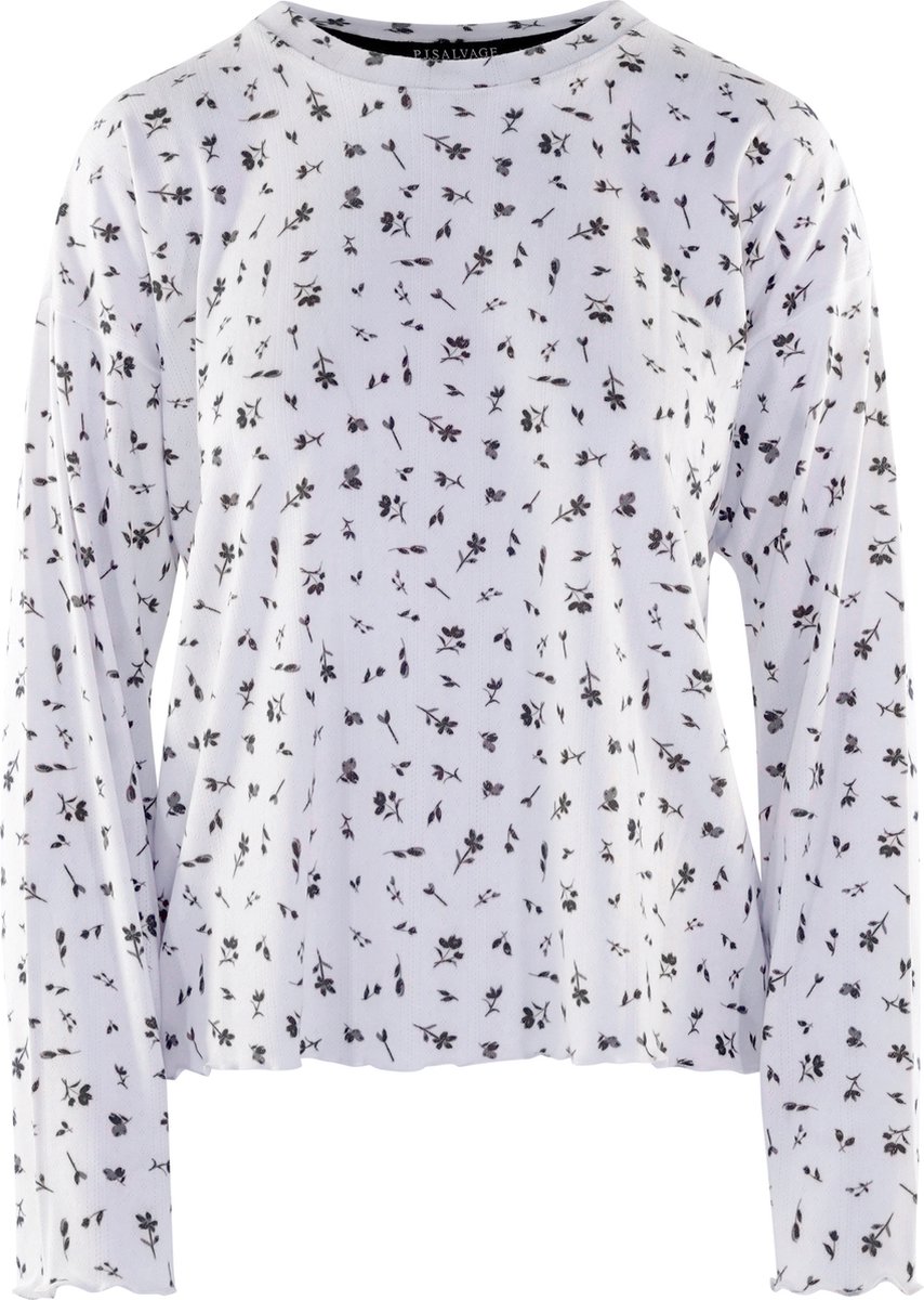 P.J. SALVAGE CO. Pyjamatop Rond de randen gebroken wit
