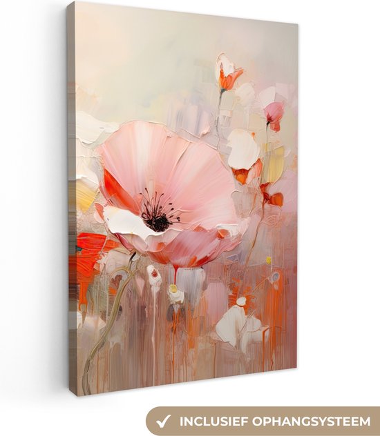 Foto: Canvas schilderij bloemen 80x120 cm abstracte kunst handgeschilderd huis decoratie woonkamer kleurrijk watercolor keuken muur schilderijen wanddecoratie roze accessoires kamer interieur decoraties wanddoek natuur botanisch