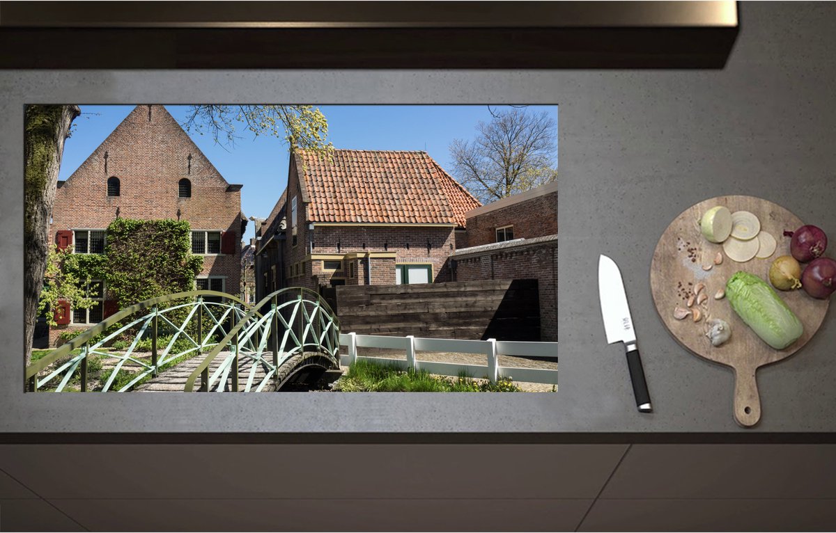 Inductieplaat Beschermer - Bruggetje voor Nederlandse Huizen - 95x52 cm - 2 mm Dik - Inductie Beschermer - Bescherming Inductiekookplaat - Kookplaat Beschermer van Wit Vinyl