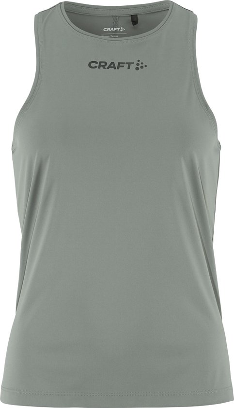 Grijs Craft sportshirt met ronde hals en merklogo op de borst.