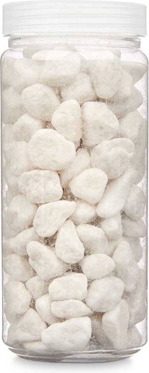 Giftdecor decoratie stenen/steentjes/kiezels - wit - 10-20 mm steentjes - potje 700 gram - Aquarium en vazen vulling
