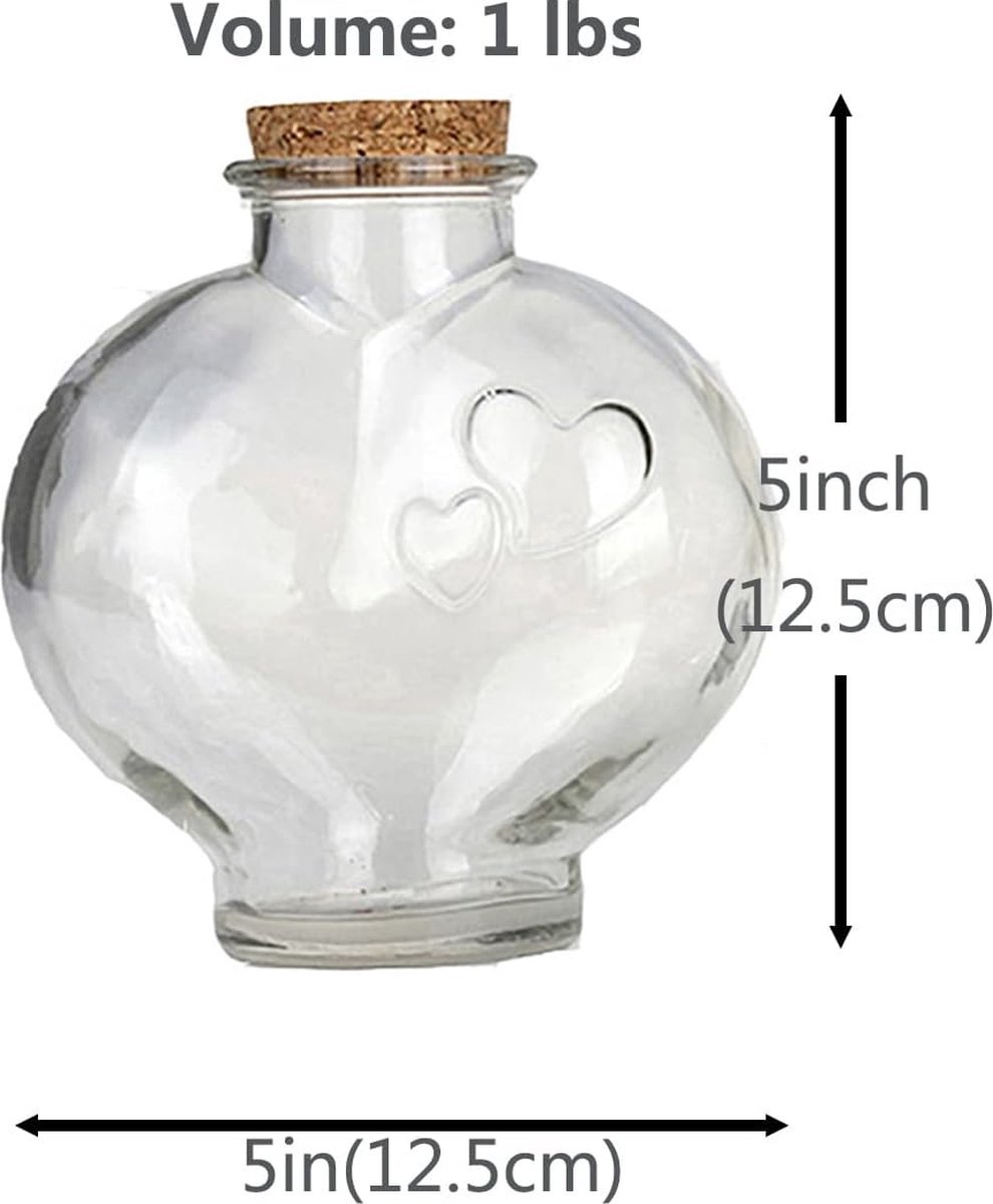 Kit Cérémonie Sable Mariage FOMIYES - 3 Bocaux Verre Dont Cœur Et Tour, Avec Couvercles, Pour Union Ou Décoration