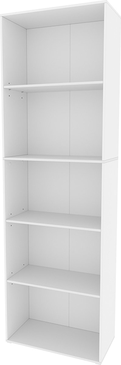 Vicco Bob Boekenrek – 60 x 190 cm met 5 vakken Wit