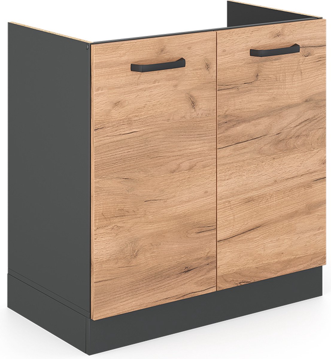 Vicco R-Line Wastafelkast – 80 cm WB Marmer Krachtige eik goud