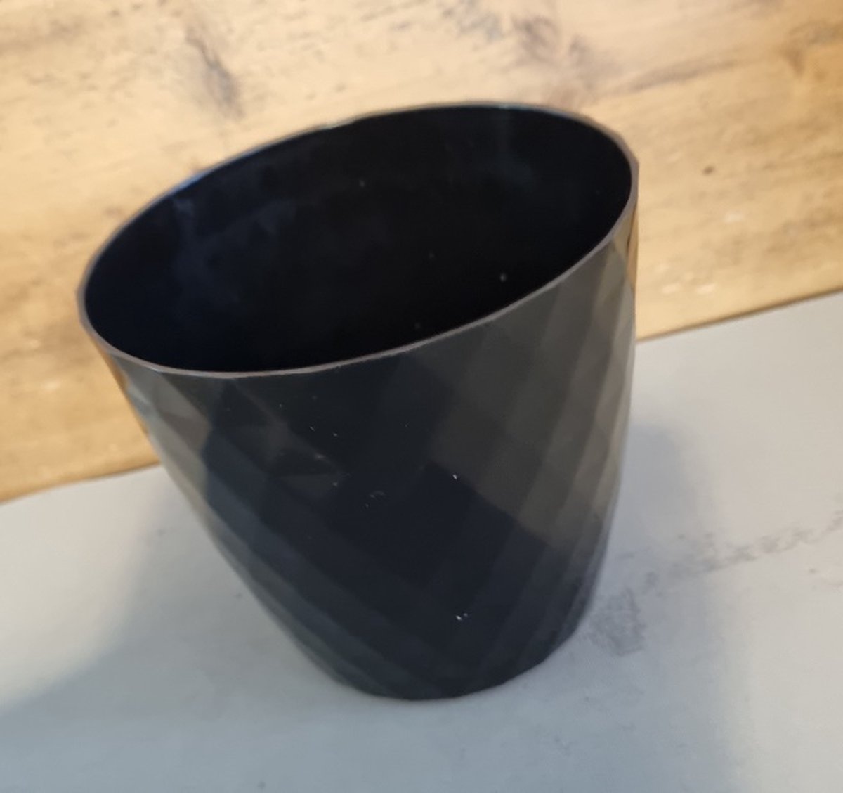 Bloempot VEGAS rond 14 cm Zwart set van 2 stuks