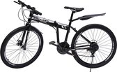 Gran VidaÂ® - Mountainbike - Opvouwbaar - 26" - 21 Snelheden - Zwart/Rood - Koolstofstaal