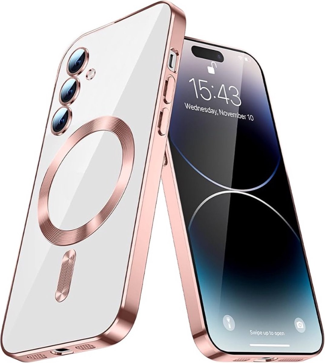 TG Techgrip - Hoesje Geschikt voor Samsung S24 Magsafe Compatible - Back Cover Hoesje met ingebouwde 9H HD camera glas bescherming - Rose Hoes Geschikt voor Samsung Galaxy S24