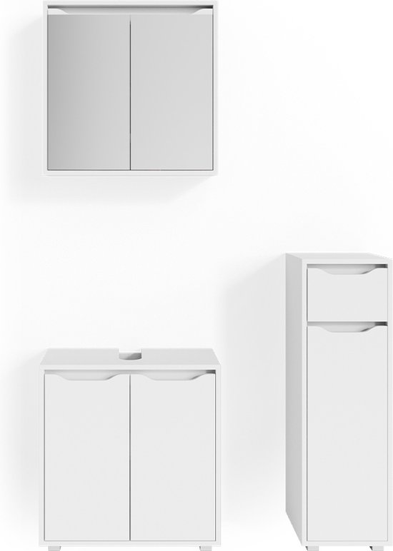 Badkamermeubel set Ilias Wit/antraciet 2 delen Vicco | Wit/antraciet
