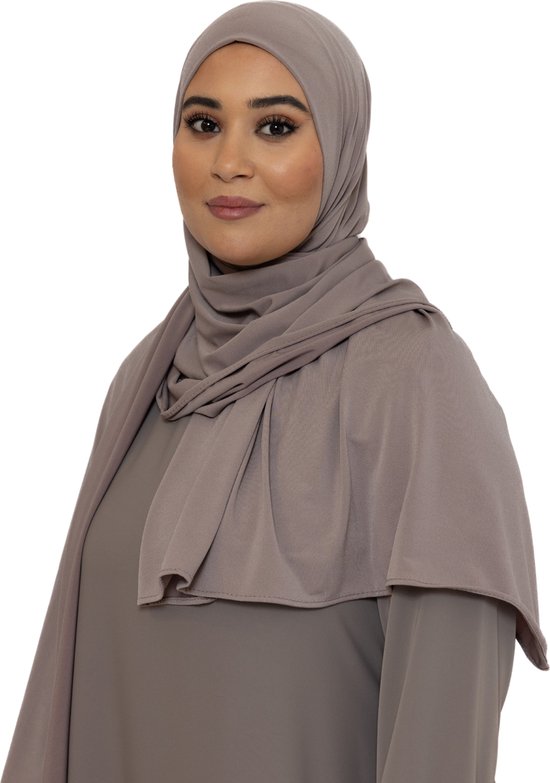Foulard Jersey - Hijab - Foulard - Turban - Foulard Femme - Couvre-chef Islamique - 70x180 cm - Couleur Taupe