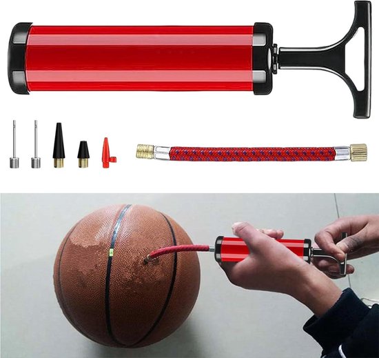 AUTUUCKEE 7 stuks balpomp luchtpomp inflator kit - voor basketbal voetbal volleybal rugby - zwart rood Voetbalpomp — afbeelding 2
