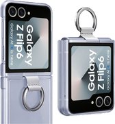 Geschikt voor Samsung Galaxy Z Flip 6 / Flip 7 FE - Hoesje - Shock Proof Case – Ring voor Grip - Cover Transparant