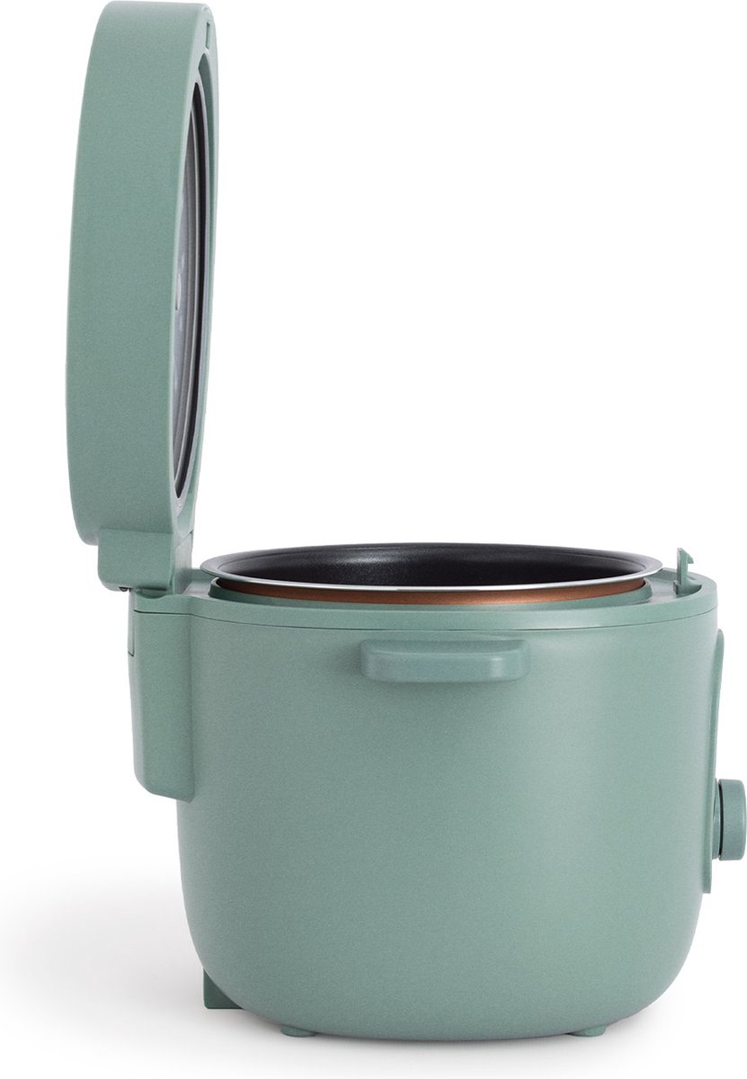 CREATE - Elektrische rijstkoker 2 L met stoommandje - uitneembare binnenkant - houdt warm - Sage - 400W - RICE COOKER STUDIO thumbnail 4
