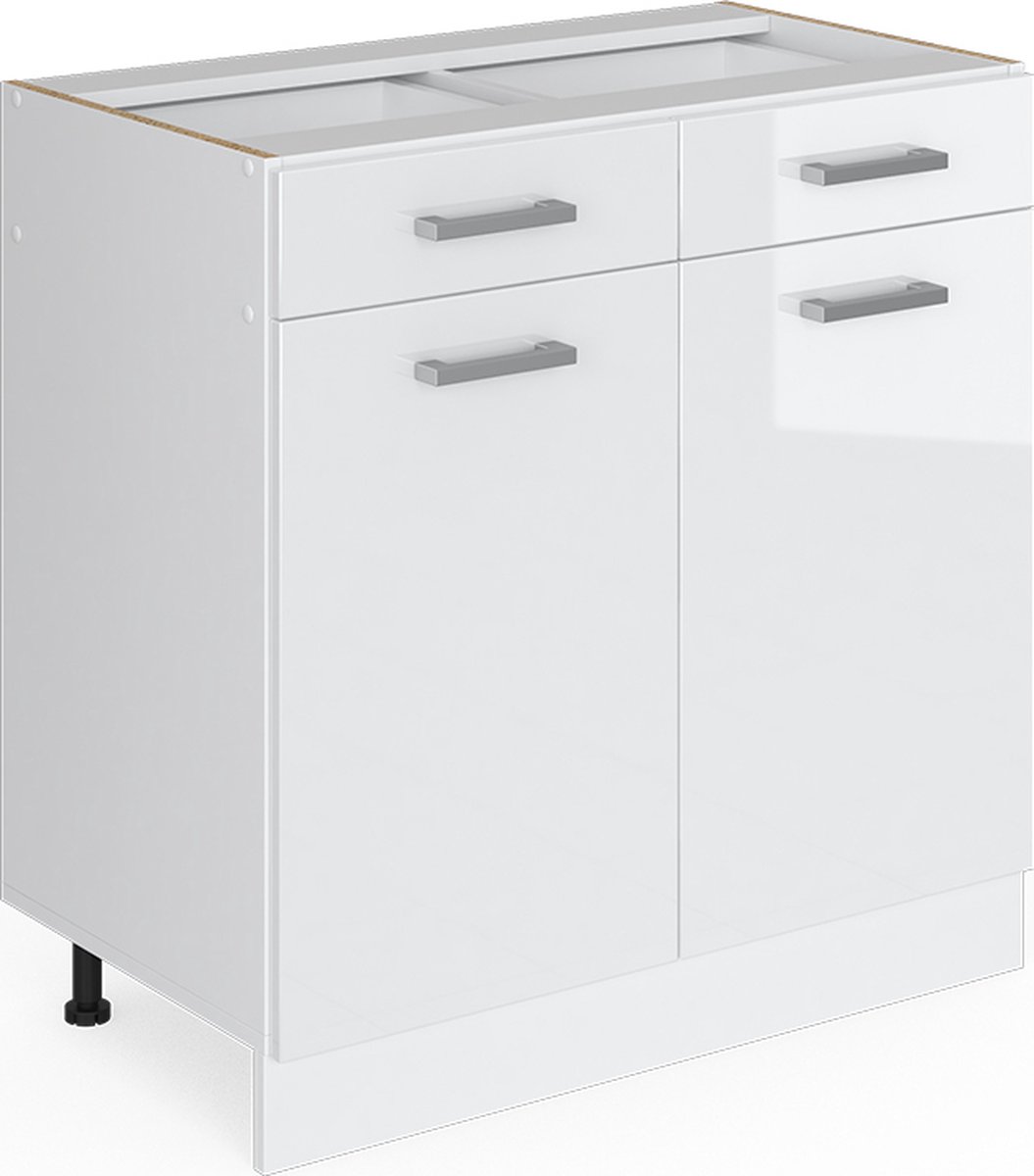 Vicco R-Line Keukenonderkast – 80 cm Zonder werkblad Wit Hoogglans