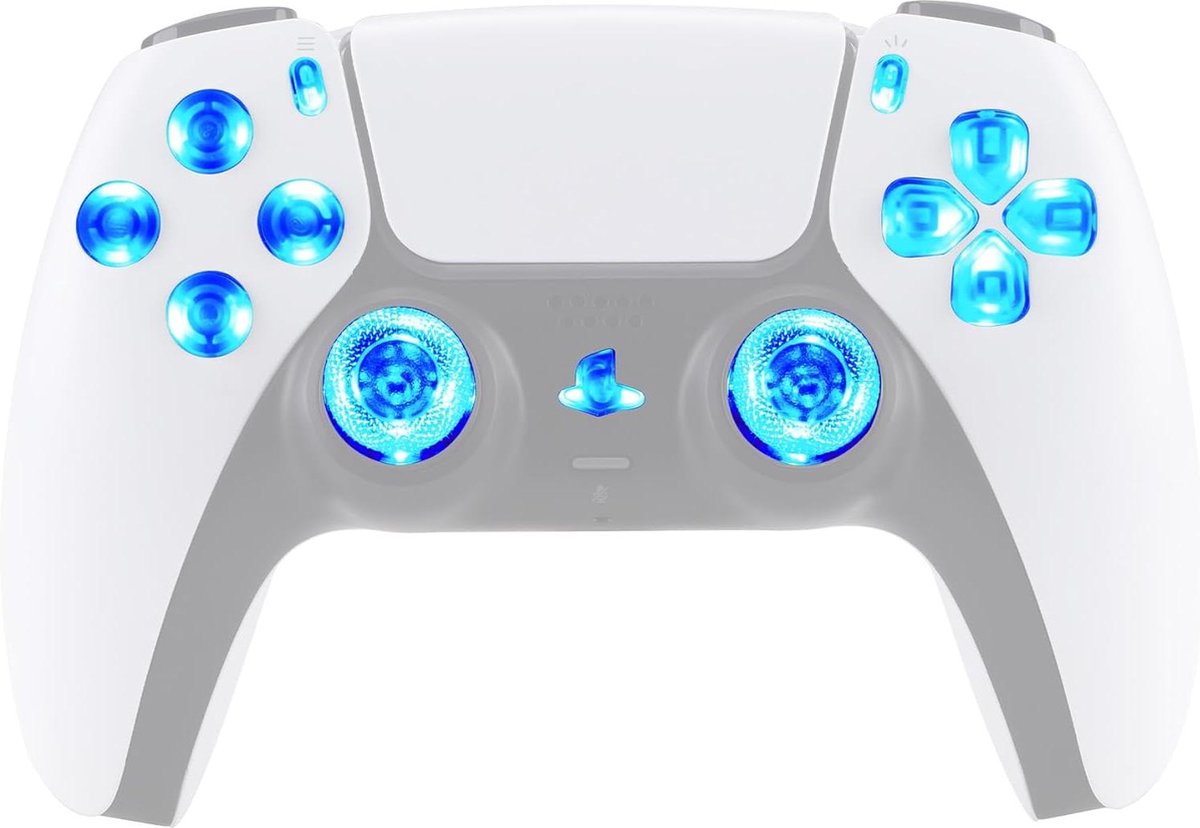 Multi-Kleuren Verlichte Knoppen Thumbstick DTF V3 LED Kit voor PS5 Controller - Helder
