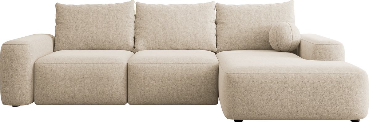 Selsey Hoekbank met slaapfunctie Carnos - beige chenille - rechtse zijde