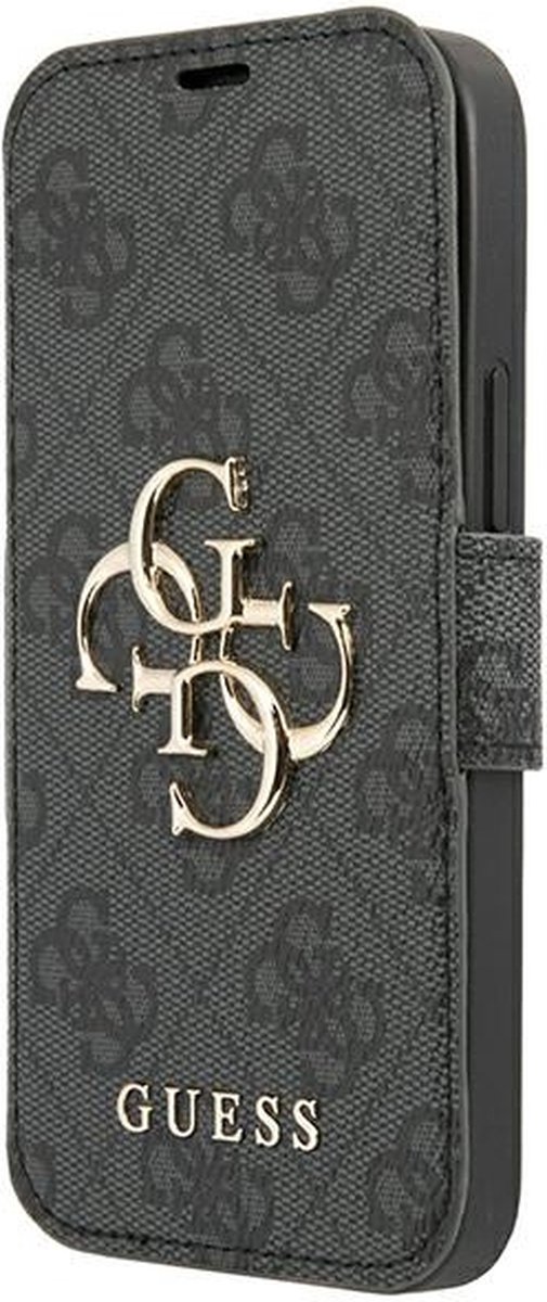 iPhone 13 Pro Bookcase hoesje - Guess - Effen Grijs - Kunstleer