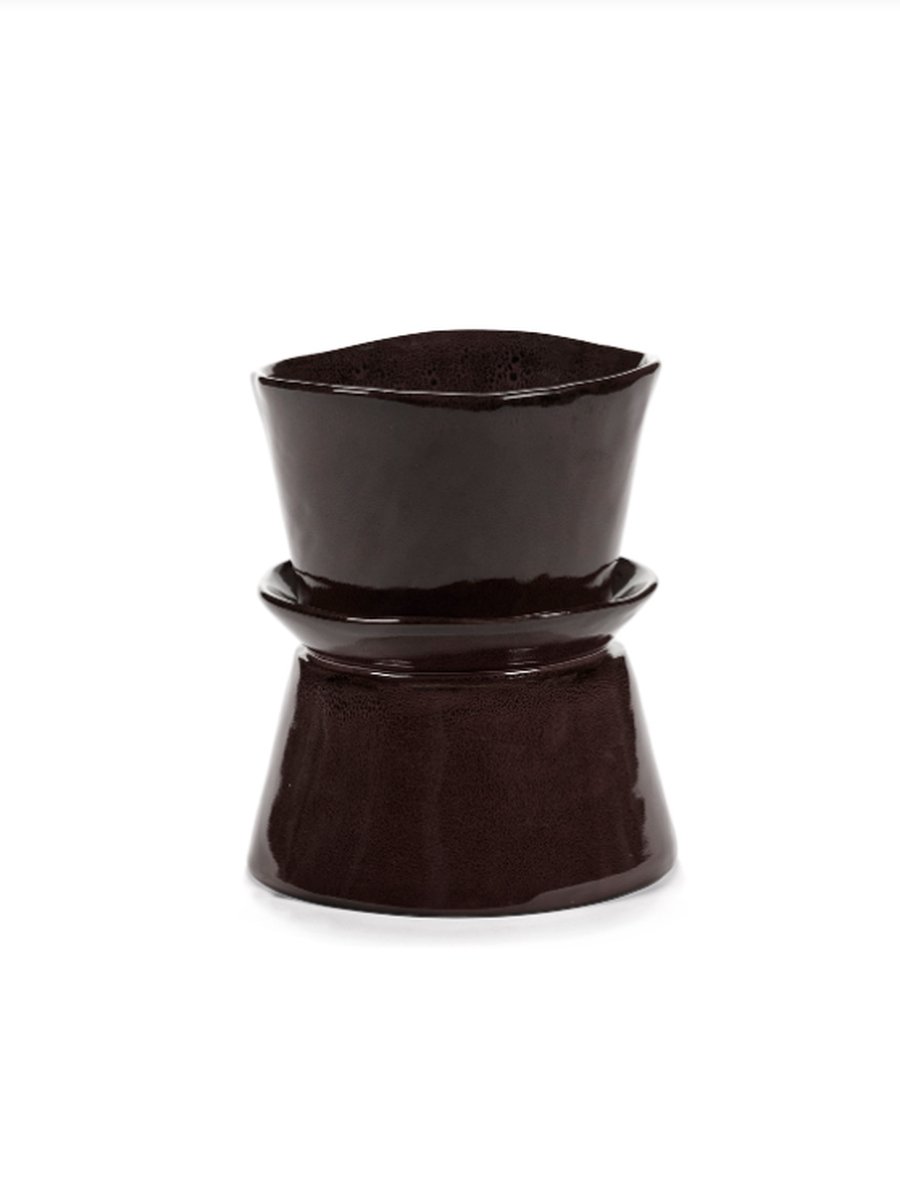 Serax Bloemenvaas-Schaal La Mère Keramiek Rood-Ventian Red D 19 cm H 22 cm