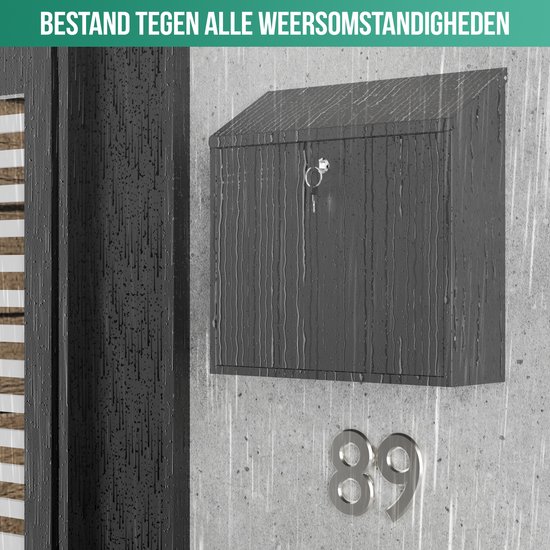 Rottner Brievenbus - Zwart - Inclusief montagemateriaal - met Mechanische Mail kennisgeving - Bestemd voor installatie op een standaard
