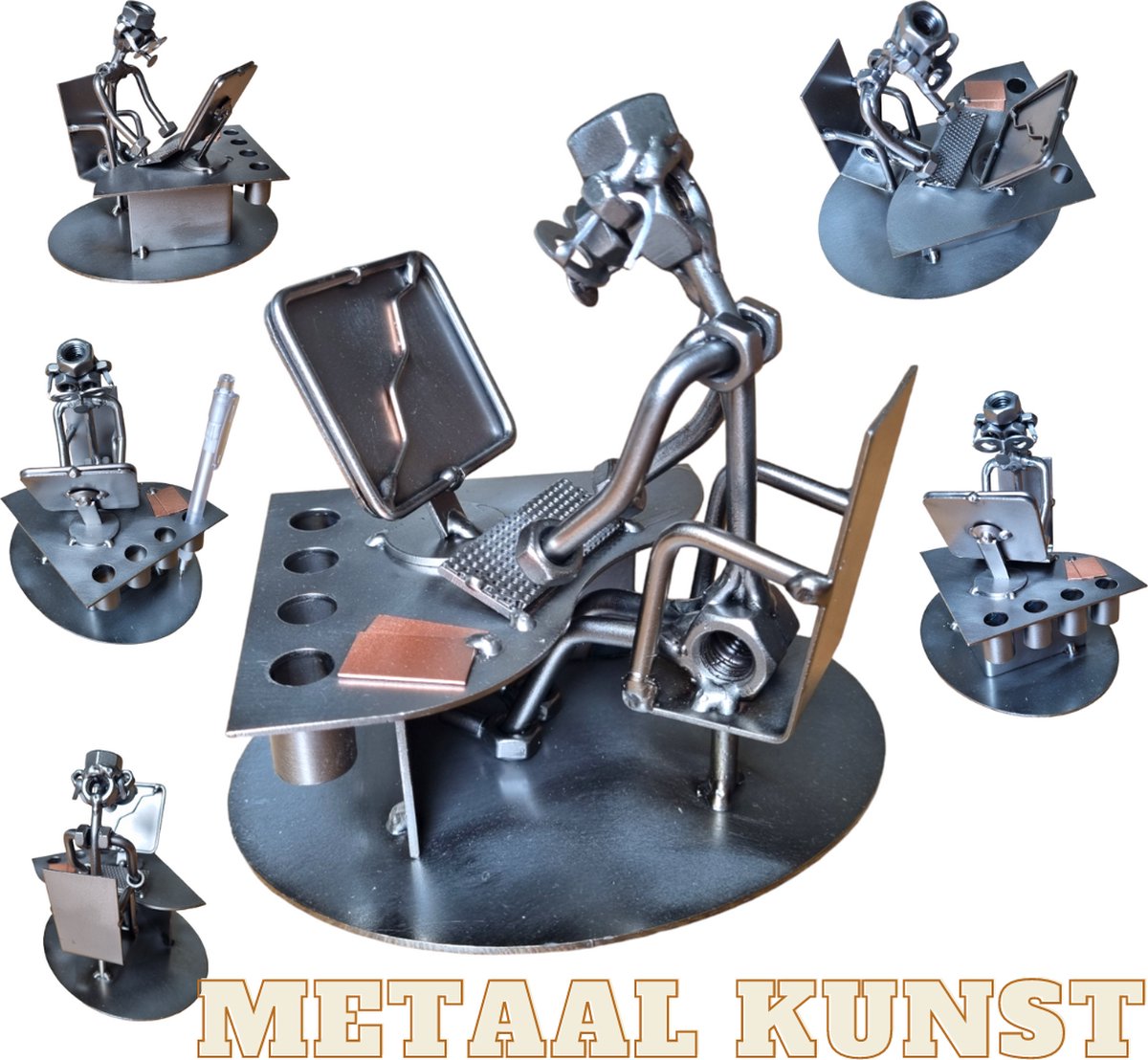 Kantoormedewerker-metaal kunst-metaal beeld-kantoor-office-baas-medewerken van de maand-het best cadeau-uniek-verjaardag-sinterklas gift-kerst-geschenk
