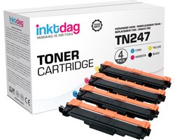 Inktdag toner cartridge voor Brother TN-247  /TN247 / TN-243CMYK/ TN243 multipack (4 stuks) voor Brother DCP-L3510 CDW  DCP-L3517 CDW  DCP-L3550 CDW  HL-L3210 CW  HL-L3230 CDW  HL-L3270 CDW  MFC-L3710 CW MFC-L3730 CDN  MFC-L3750 CDW  MFC-L3770 CDW