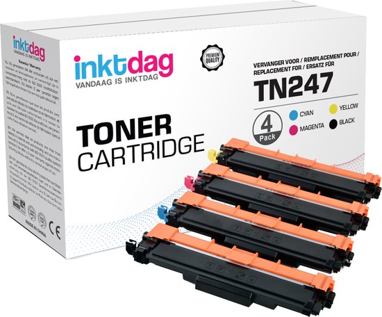 Inktdag toner cartridge voor Brother TN-247  /TN247 / TN-243CMYK/ TN243 multipack (4 stuks) voor Brother DCP-L3510 CDW  DCP-L3517 CDW  DCP-L3550 CDW  HL-L3210 CW  HL-L3230 CDW  HL-L3270 CDW  MFC-L3710 CW MFC-L3730 CDN  MFC-L3750 CDW  MFC-L3770 CDW