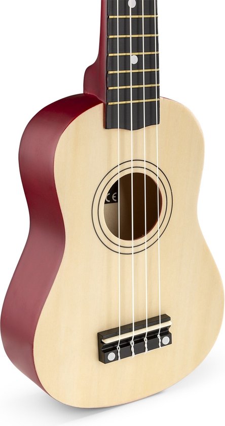 Ukelele set - MAX UKEY - 21 inch Ukulele van hout - Kindergitaar en gitaar voor volwassenen - incl. Ukelele tas, plectrums en stemapparaat - Naturel