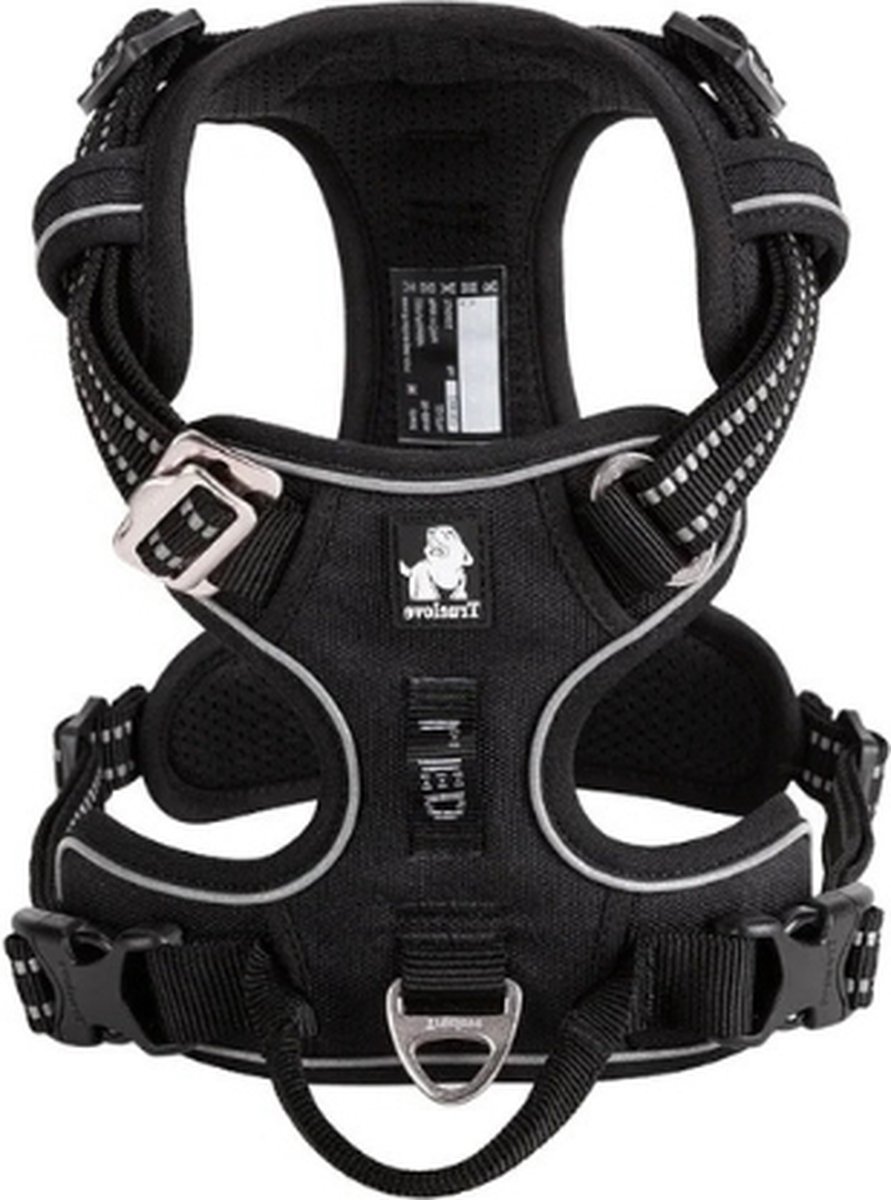 Multis Hondentuigje - Hondenharnas - Harnas Hond - Anti Trek Tuig Hond - Maat XL - Borstomvang 81-107cm - Zwart