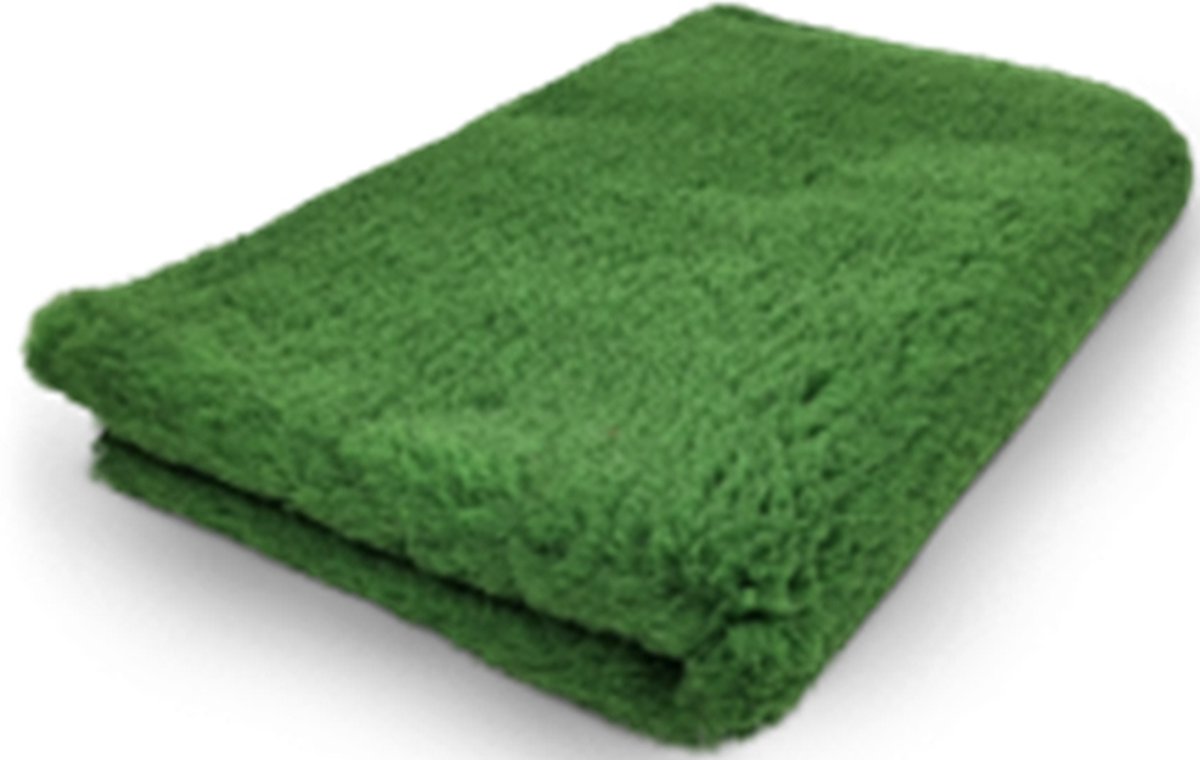 Vetbed - Dierenmat - Dierenkleed - Benchmat - Puppykleed - Groen effen - Latex Anti Slip 75 x 50 cm - Machine wasbaar