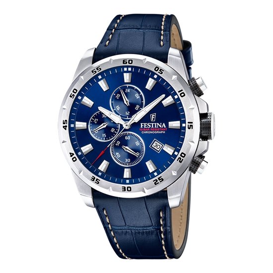 Festina Heren Chronograaf Met Leren Band