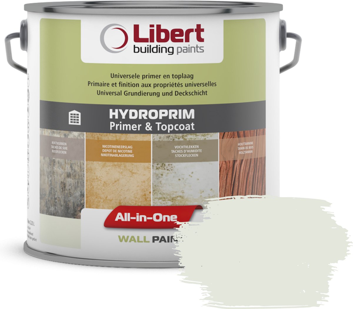 Libert Hydroprim – Isolerende Primer & Afwerkingslaag – 2-in-1 – Binnenmuurverf – Monday PE043 – 10L
