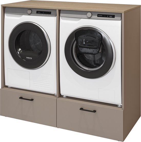 Foto: Rosa wasmachine en droger ombouw 30cdno65