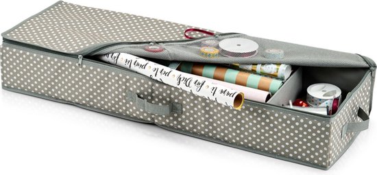 JIANTA Kerst Inpakpapier Opbergtas, Stof Inpakken Papierrol Organizer