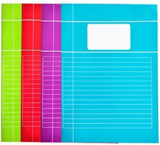 10x stuks school schriften vrolijk gekleurd A4 lijntjes - Schoolschriften - Lijntjes schriften