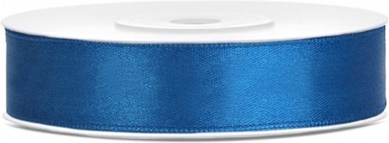 3x Hobby / décoration rubans satin bleu cobalt 1,2 cm / 12 mm x 25 mètres - Rubans cadeaux rubans satin / rubans - Rubans bleu cobalt - Matériel de loisirs - Matériel d'emballage