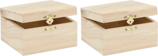 6 Stuks Kleine Houten Schatkisten - Mini Houten Kistjes Voor Decoratie En Opslag