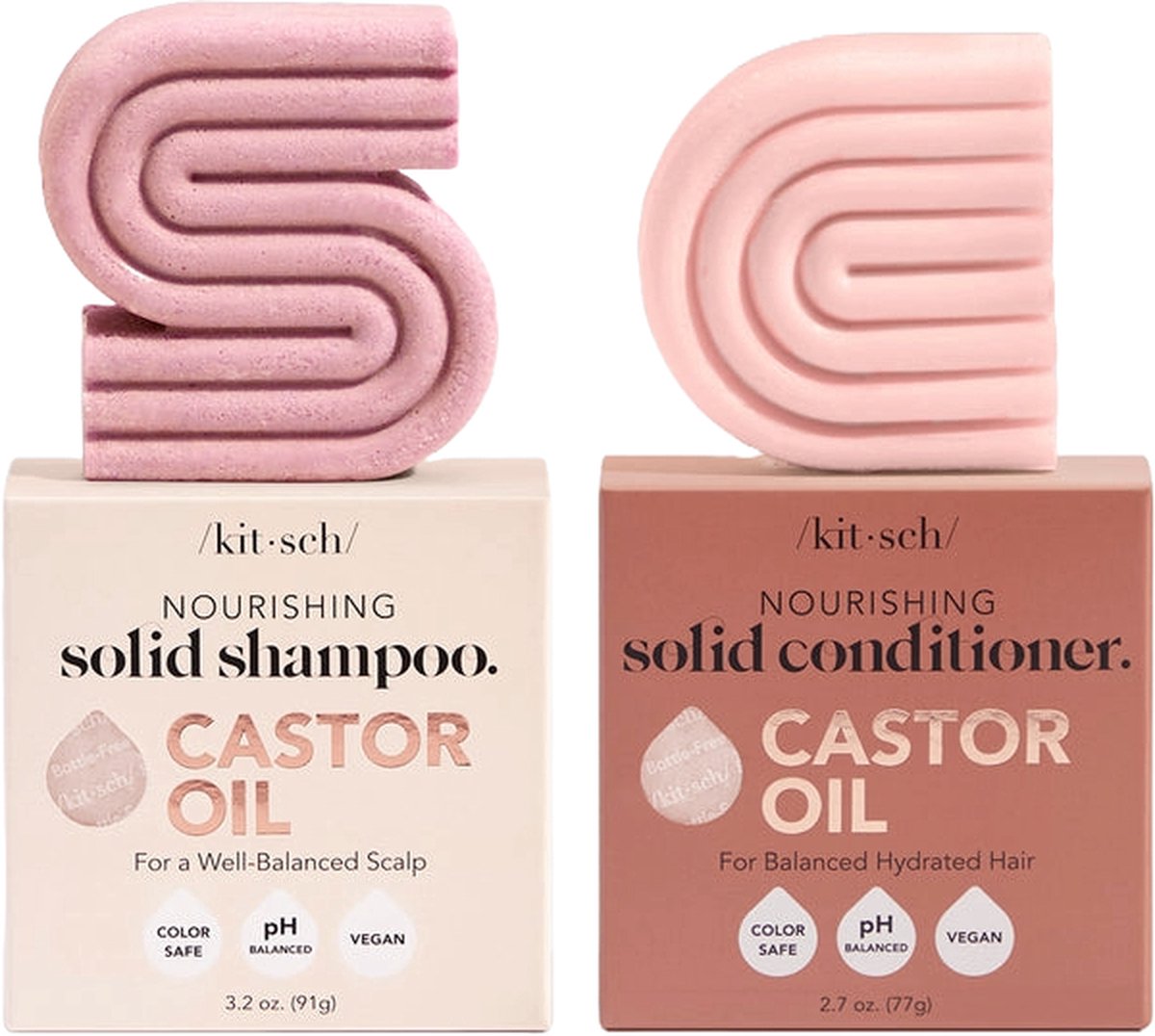 Kitsch Castor Oil Shampoo Bar & Conditioner Bar Combo Pack