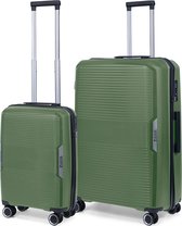Bol.com TravelZ Swinger Kofferset 2-delig- Handbagage 55cm + 78cm grote koffer - TSA-slot - Groen aanbieding