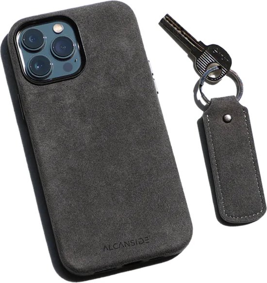 Porte-clés en Alcantara - Gris sidéral