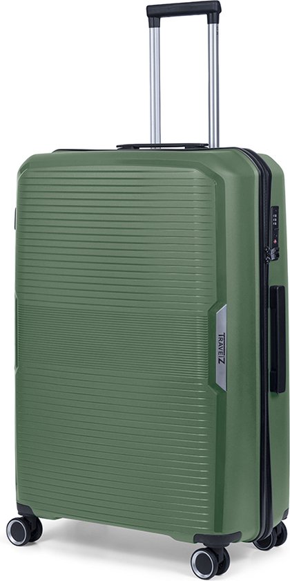 TravelZ Swinger Grande valise de voyage 78 cm - Chariot léger et solide 105 litres avec serrure TSA - Vert