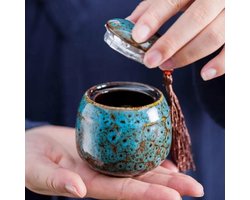 Urn 130 ML - Crematie Urn - Uniek - Voor Huisdieren of Menselijk As - Crematie As - Mini Urn - Decoratie Urn - Blauw