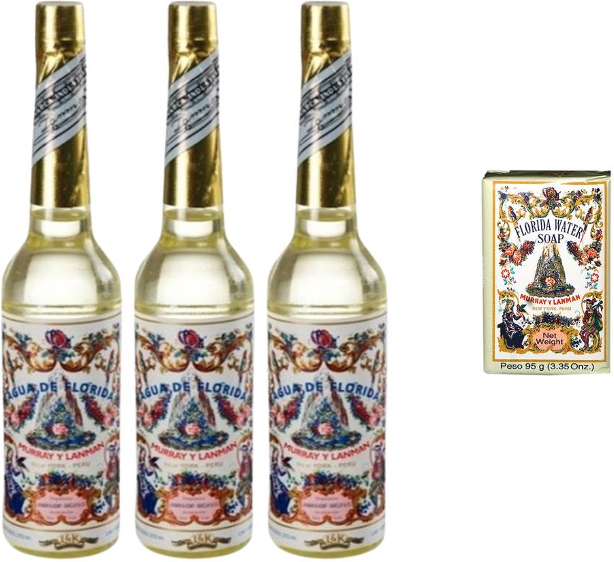 Goedkoopste 3 x Large Florida Water 270ml & gratis 1 x Zeep Florida Water
