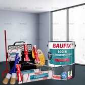 BAUFIX Betonverf Vloer Voordeelverpakking met Verwerkingset antraciet grijs 15 m²
