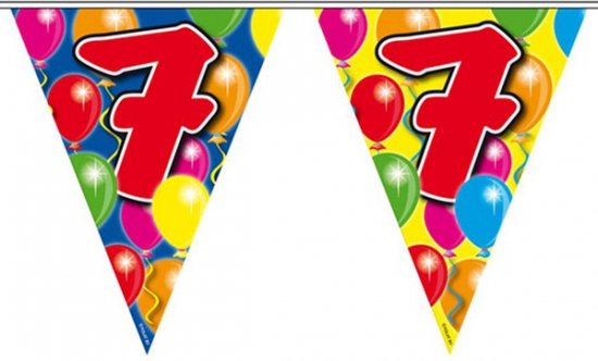 3x lignes / drapeaux / guirlandes de drapeau de décoration d'âge 7 ans thème 10 mètres