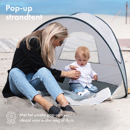 thumbnail: DERYAN Pop-Up Strandtent Large - 1 Seconde Opbouw Met UV50+ Bescherming | Zandkleur