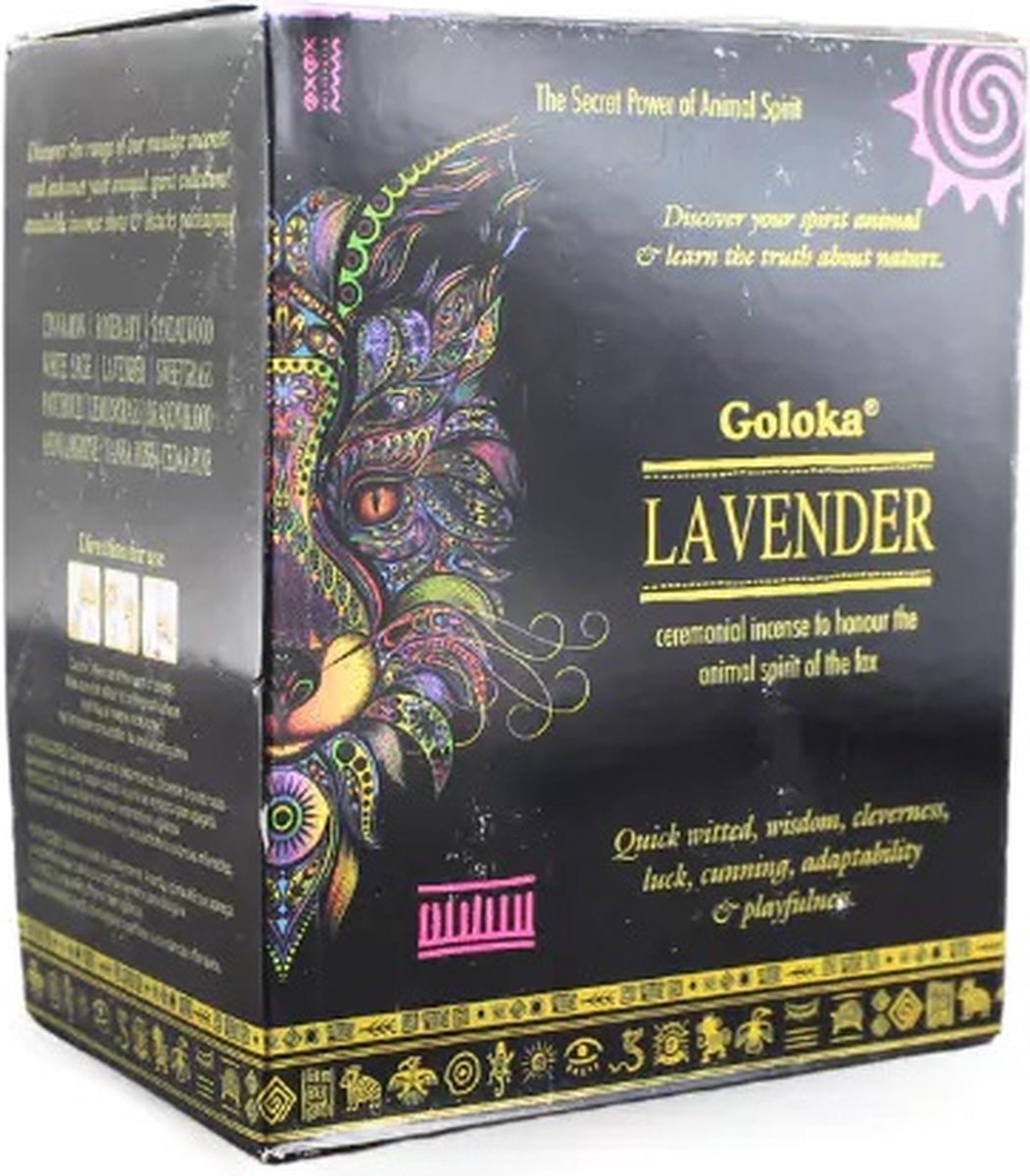 Goloka - Lavender - Wierook - Lavendel - kleine wierookstokjes - 12 doosjes