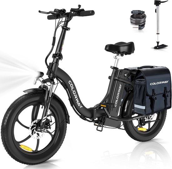 Foto: Colorway bk6s elektrische fiets 20 3 0 inch fat tire city commuter ebike met afneembare 36v 15ah lithium batterij opvouwbaar mountain e bike met 250w motor 7 versnellingen ip54 waterdicht met fietstas