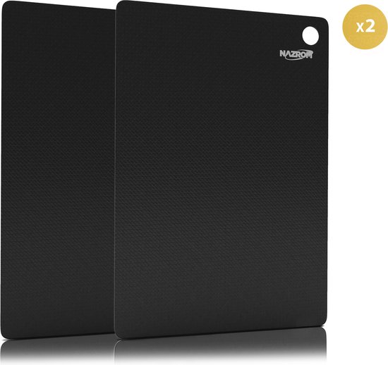 NAZROM® Inductie Beschermer – 2x Stijlvolle Set Panbeschermers Voor Kookplaat – Inductie Mat Voor Elk Formaat Inductie Kookplaat En Kookzone - Compatibel Met Elke Temperatuur - Maat 24x40 cm - Geschikt voor Booster Functie - Verbeterde Versie - Zwart