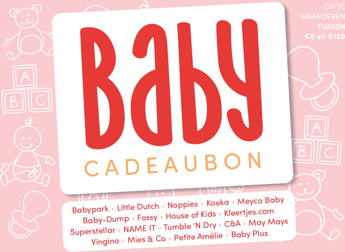Babycadeaubon roze - Cadeaukaart 25 euro