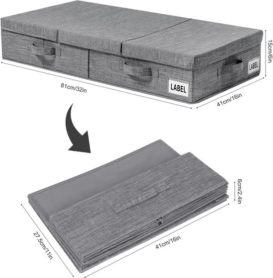 Opbergcontainers voor onder het Bed - grote capaciteit - 4-pack - zwart